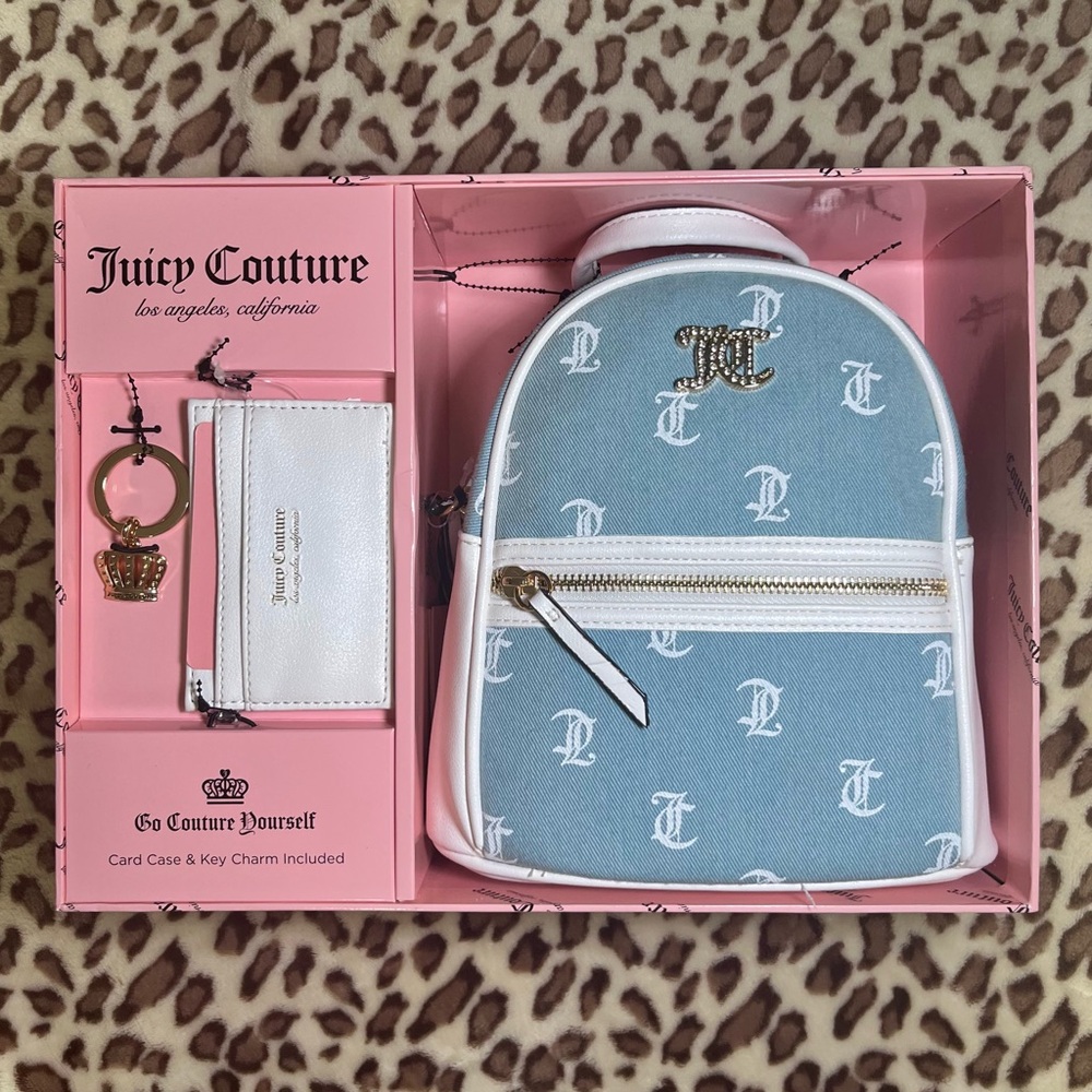 Juicy Couture Rhinestone Denim Backpack Bag